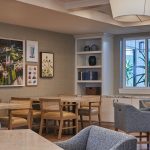 This is a photo of The Seville's memory care dining room. The dining room offers tables for residents to enjoy their favorite meals.