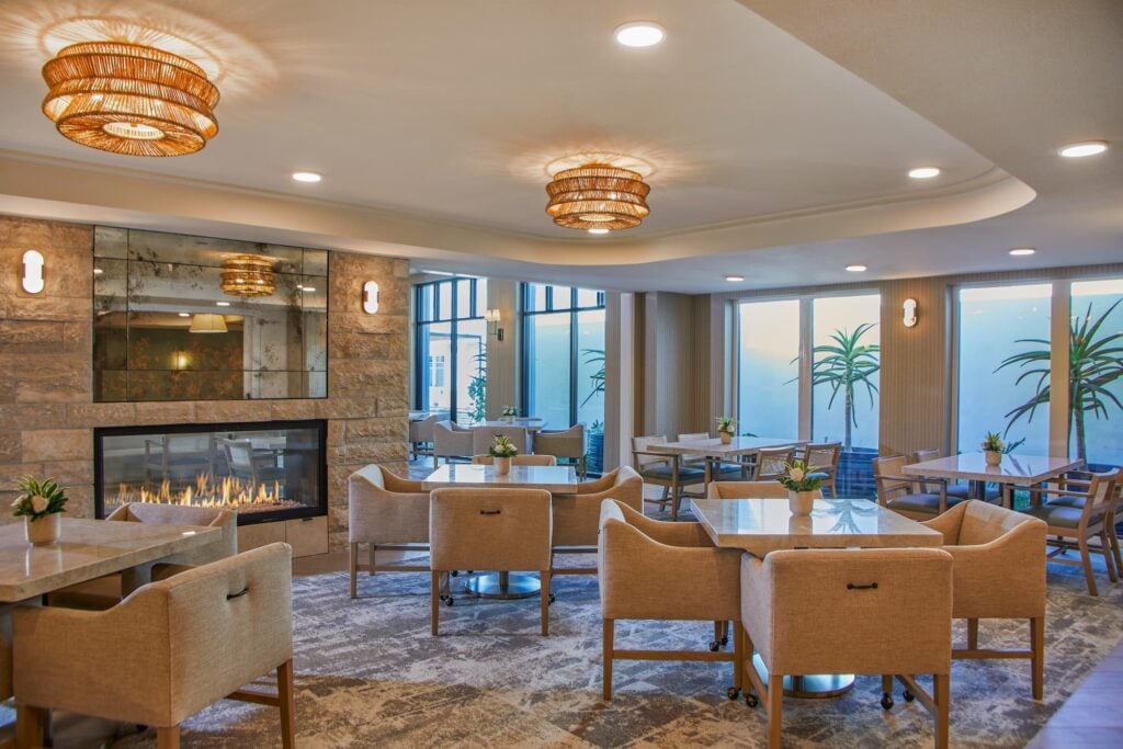 The Seville assisted living dining room where they offer a balanced diet for senior
